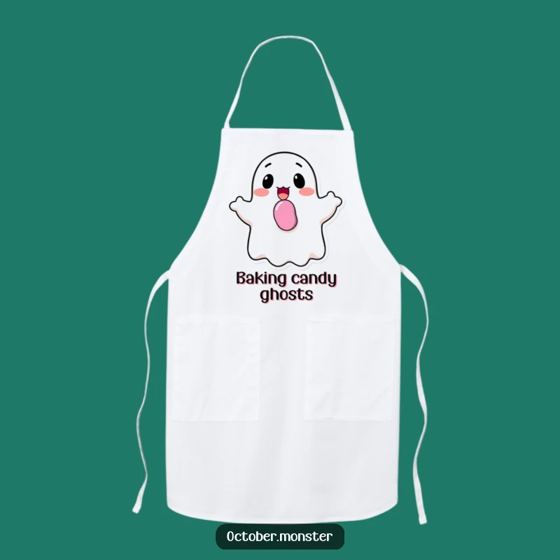 Funny Happy Ghost Apron - Cheerful Halloween Baking Gift