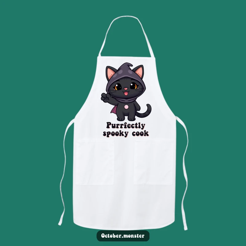 Funny Black Cat Apron: Spooky Costume Chef, Perfect Humorous Kitchen Gift