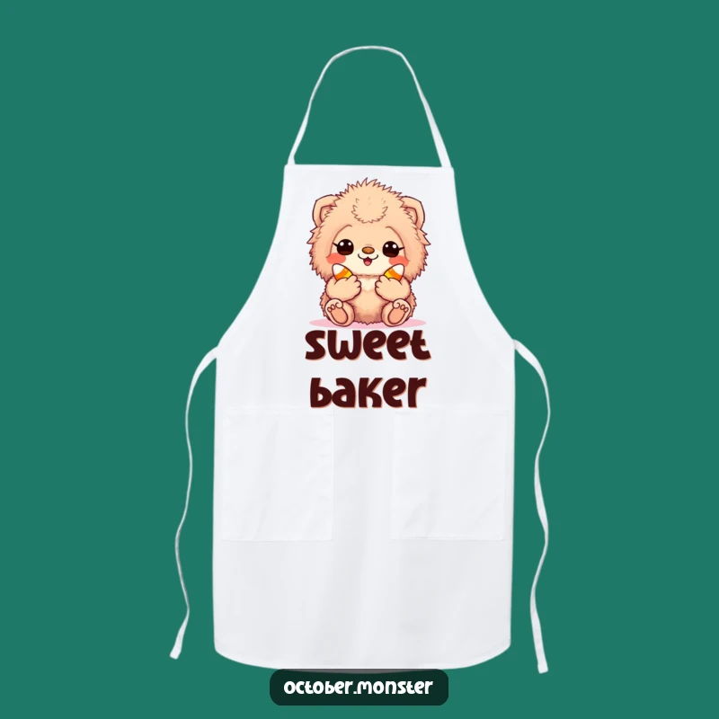 Funny Candy Corn Creature Apron: Bake Sweet Treats with this Excited Pal, Great Funny Gift!