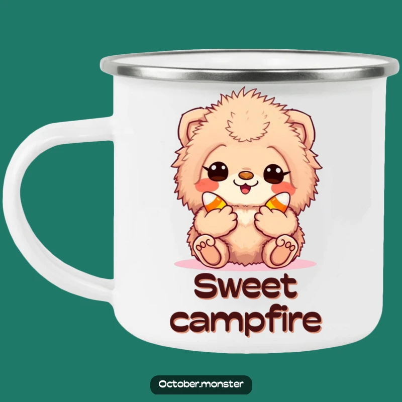 Funny Candy Corn Creature Camping Mug: Sip Sweet Brews with an Excited Friend, Eco-Friendly Funny Gift!
