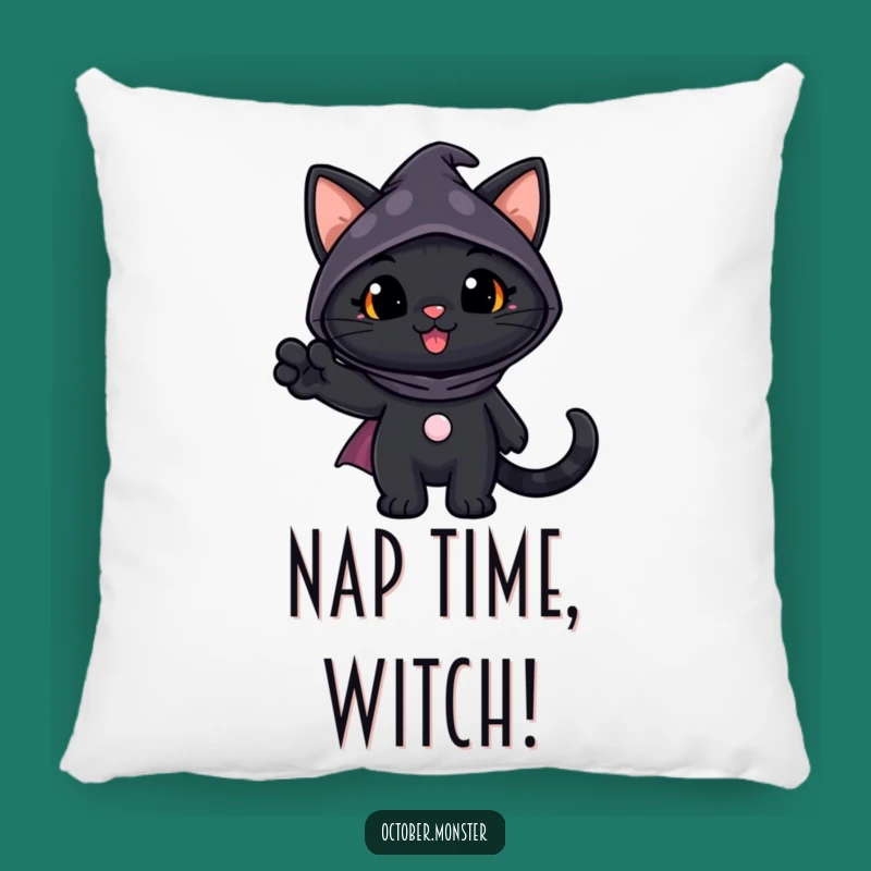 Funny Black Cat Pillow: Cozy Spooky Companion, Soft, Humorous Comfort