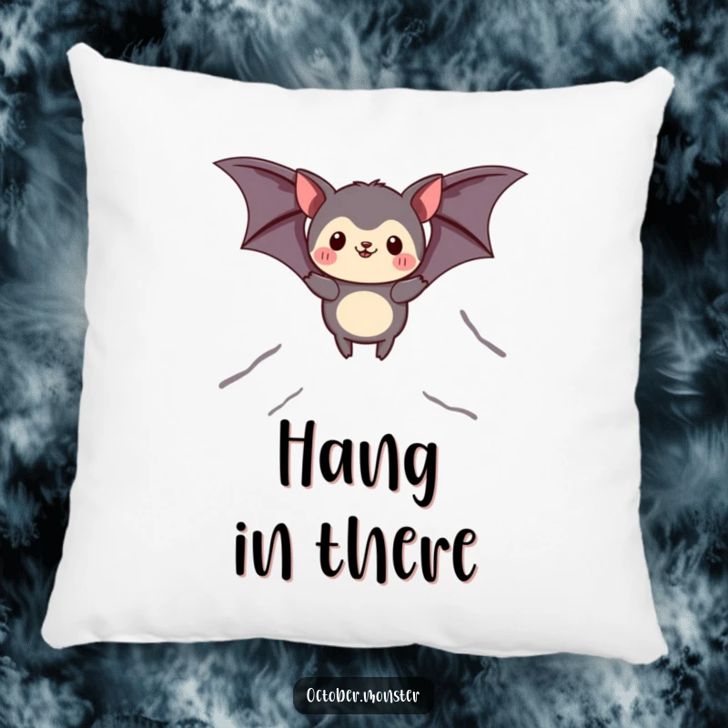 Funny bat animal pillow featuring a cute creature in bat costume soaring, offering soft comfort and whimsical appeal.
