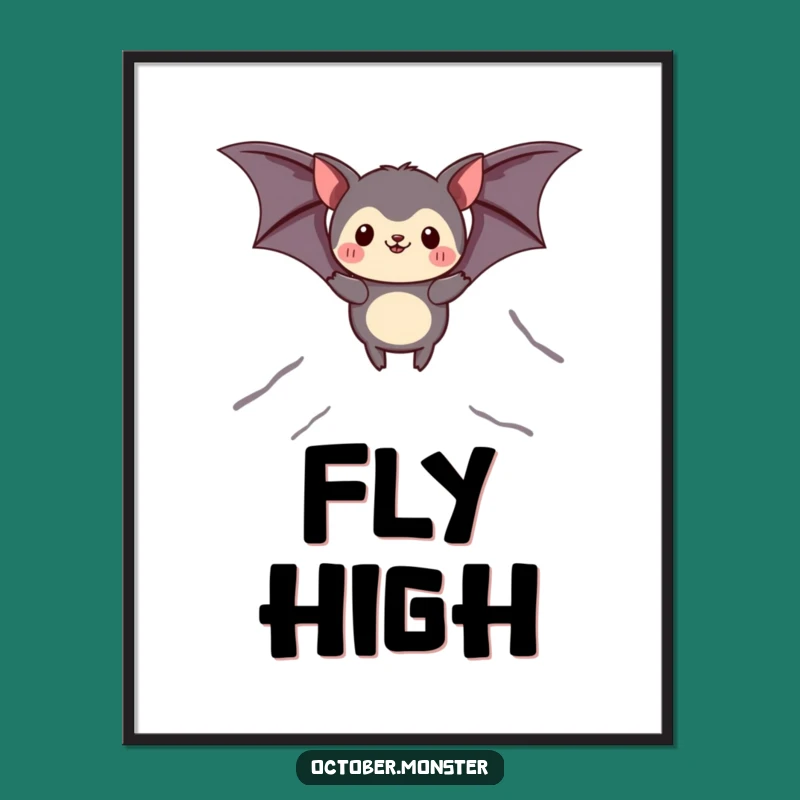 Funny Bat Animal Digital Art: Soaring Friend Print, Instant Download Funny Gift!