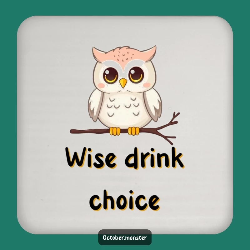 Funny Owl Cobweb Coaster Set - Wise Glowing Eyes Table Gift