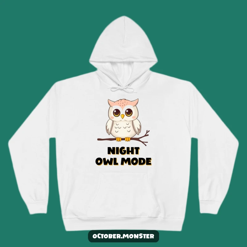 Cozy Funny Owl Cobweb Hoodie - Wise Glowing Eyes Gift