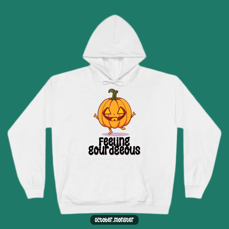 Cozy Funny Pumpkin Hop Hoodie - Warm Halloween Energy Gift