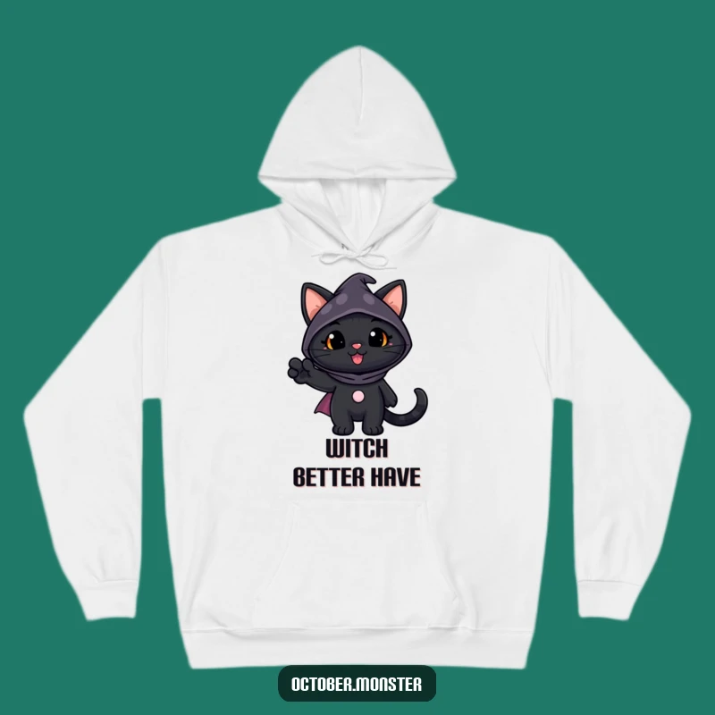 Funny Black Cat Hoodie: Cozy Spooky Costume, Super Comfy Humorous Wear