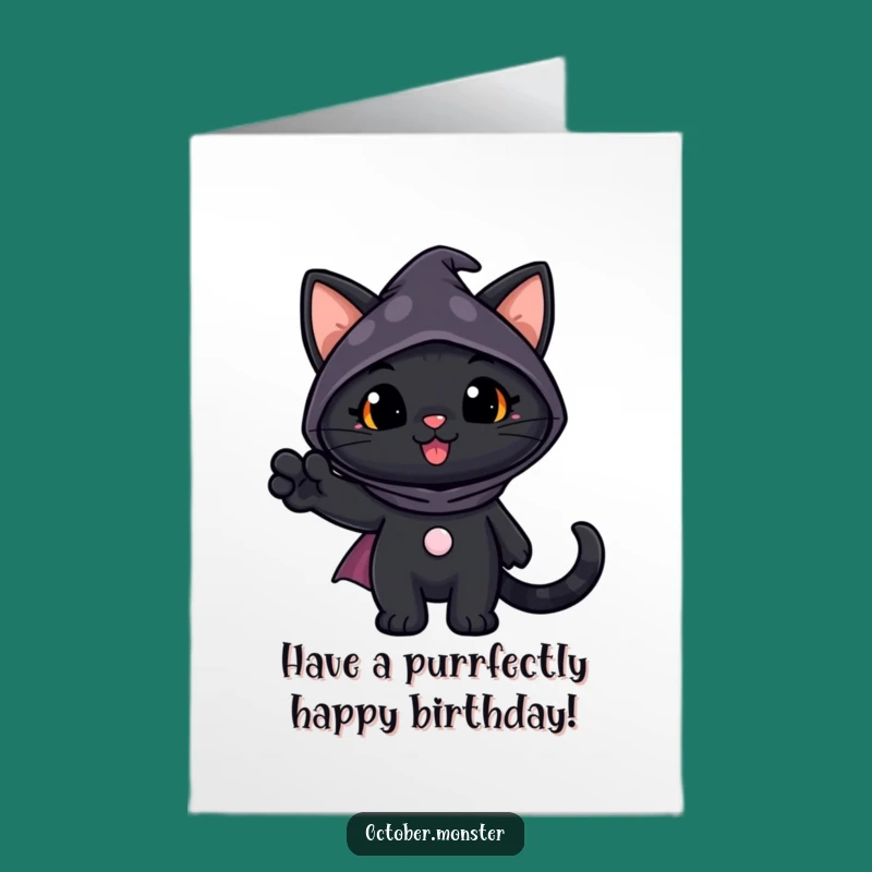 Free Printable Black Cat Birthday Card Funny Downloadable Gift for Spooky Fun