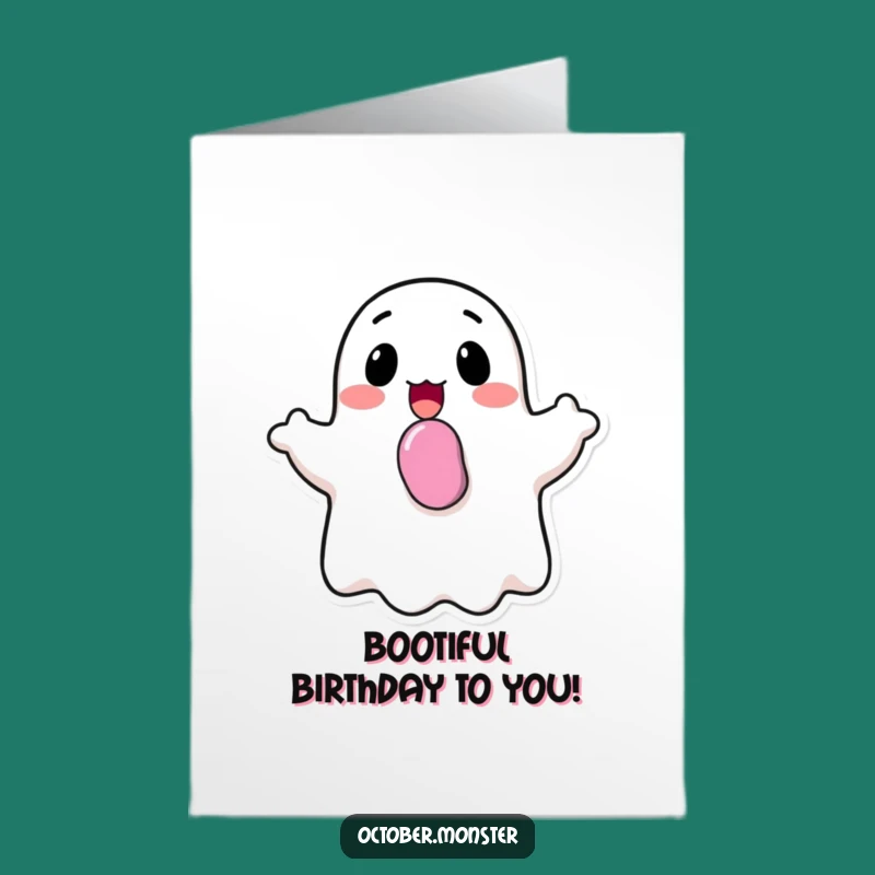 Free Printable Happy Ghost Birthday Card - Funny Candy Lover Downloadable Gift