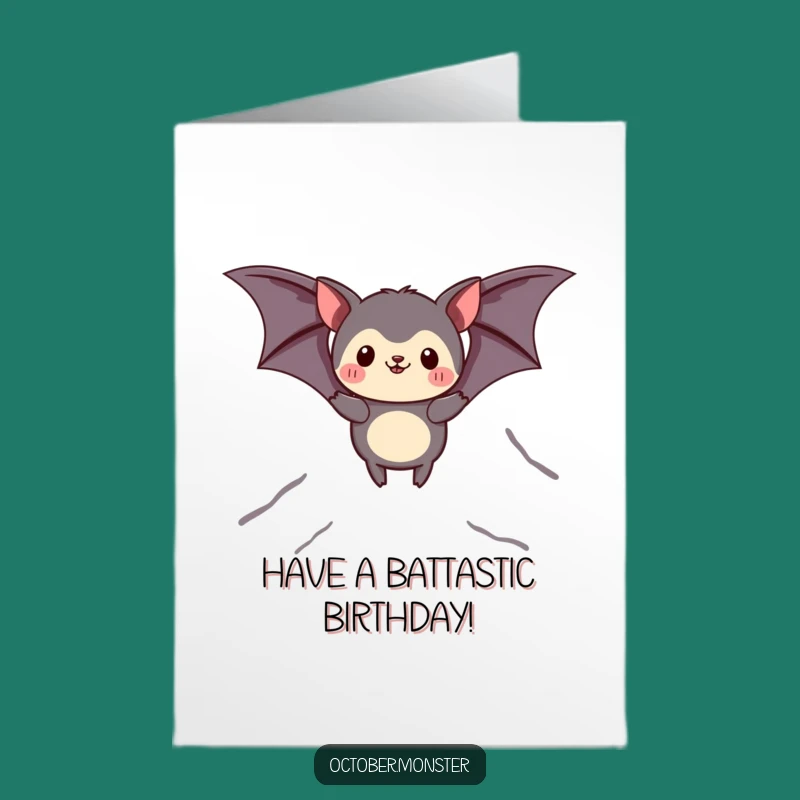 Free Printable Birthday Card: Bat Animal Soaring, Funny Downloadable Gift for Him/Her