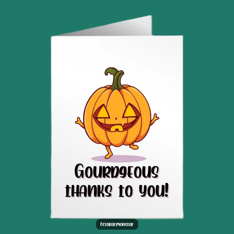 Free Printable Pumpkin Thank You Card - Funny Halloween Downloadable Gift of Gratitude