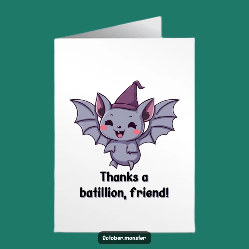 Free Printable Grateful Bat Thank You Card - Funny Downloadable Gift to Show Appreciation