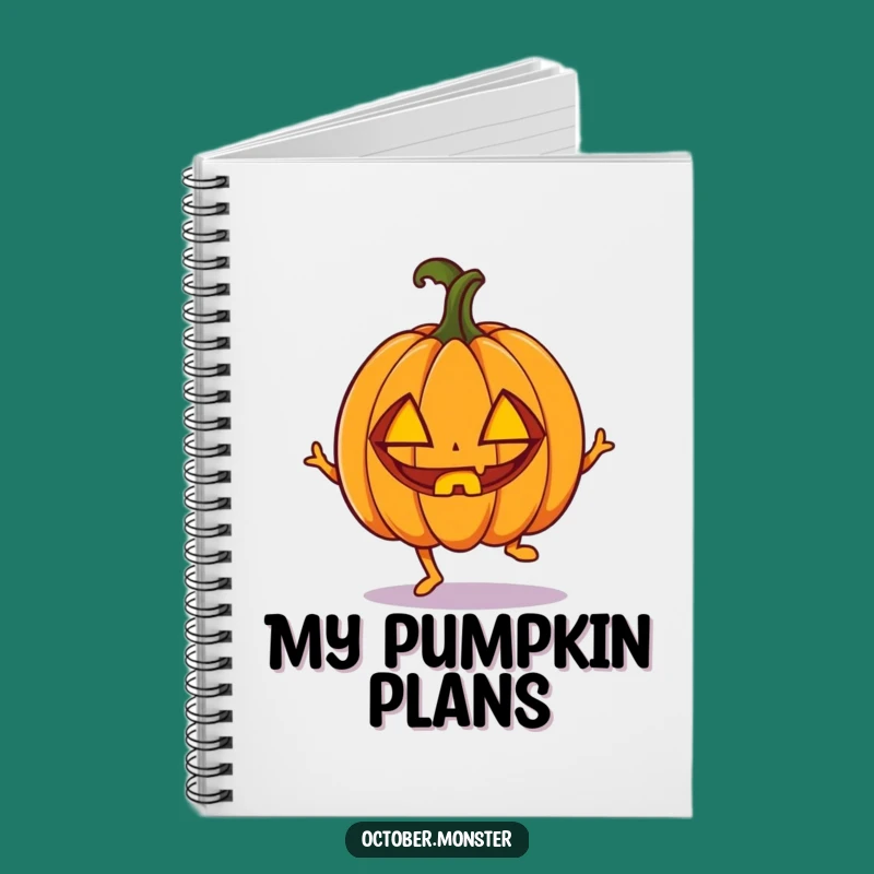 Funny Pumpkin Hop Notebook - Enthusiastic Halloween Journal Gift