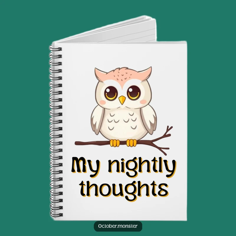 Funny Owl Cobweb Notebook - Wise Glowing Eyes Journal Gift