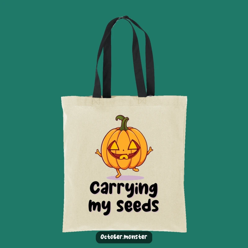 Funny Pumpkin Hop Tote Bag - Enthusiastic Halloween Carrier Gift