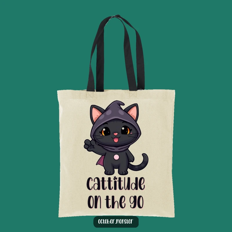 Funny Black Cat Tote Bag: Spooky Costume Friend, Perfect Everyday Accessory