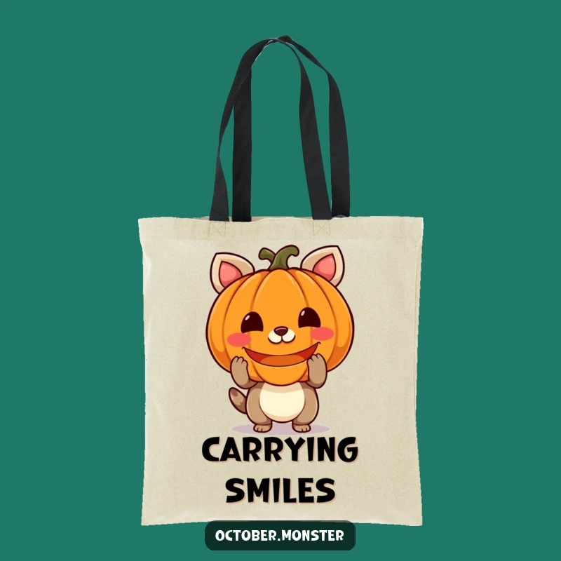 Funny Pumpkin Animal Tote Bag: Carry Your Treats with this Glowing Pal, Excellent Funny Gift!